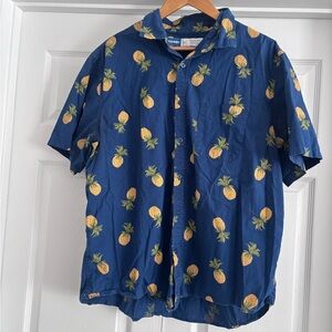 Old Navy Blue Pineapple Print Shirt